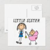Kleine zuster met Big Sis Tshirts Briefkaart (Voorkant / Achterkant)