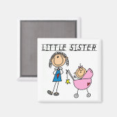 Kleine zuster met Big Sis Tshirts Magneet (Voorkant / Achterkant)