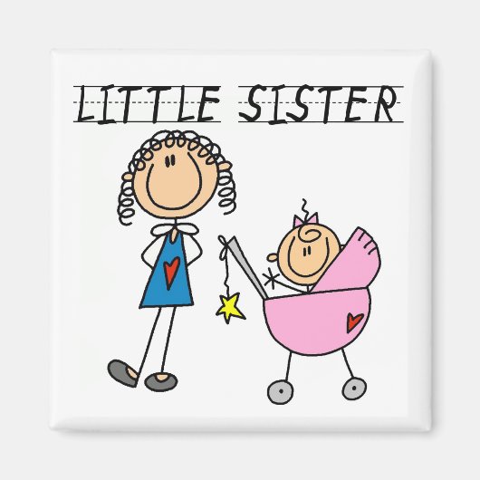 Kleine zuster met Big Sis Tshirts Magneet (Voorkant)