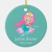 Kleine zuster onder het Zee Zeemeermin Keramisch Ornament (Voorkant)