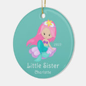 Kleine zuster onder het Zee Zeemeermin Keramisch Ornament (Links)