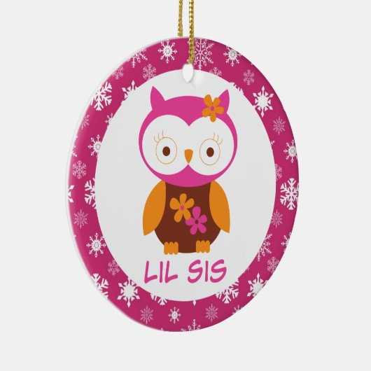Kleine zuster Owl Sibling Keepslag Ornament Gift (Rechts)