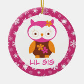 Kleine zuster Owl Sibling Keepslag Ornament Gift (Voorkant)