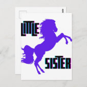 Kleine zuster Paarse Pony Briefkaart (Voorkant / Achterkant)