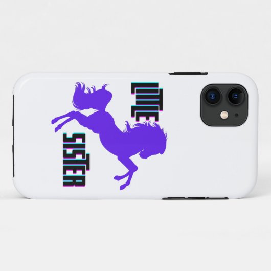 Kleine zuster Paarse Pony Case-Mate iPhone Case (Achterkant (horizontaal))