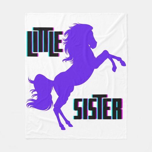 Kleine zuster Paarse Pony Fleece Deken (Voorkant)