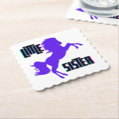 Kleine zuster Paarse Pony Kartonnen Onderzetters (Gebogen)