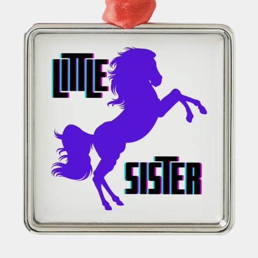 Kleine zuster Paarse Pony Metalen Ornament (Voorkant)