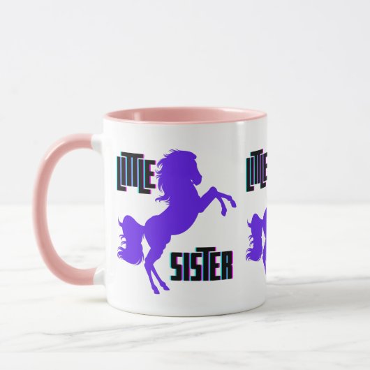 Kleine zuster Paarse Pony Mok (Links)