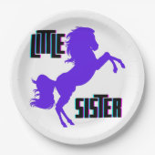 Kleine zuster Paarse Pony Papieren Bordje (Voorkant)