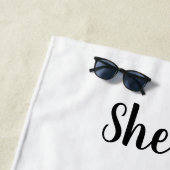 Kleine zuster Paarse Pony Strandlaken (In situ)