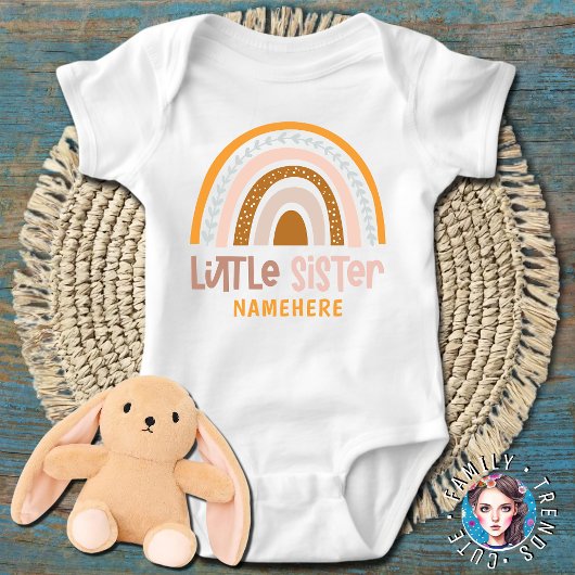 Kleine zuster Persoonlijke naam Cute Rainbow Romper