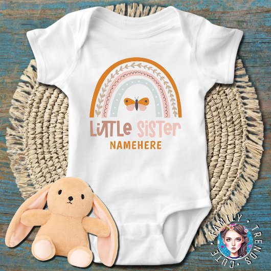 Kleine zuster Persoonlijke naam Cute Rainbow Romper