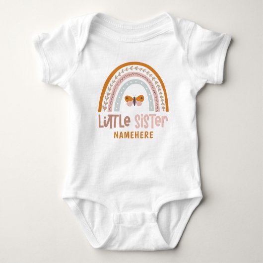 Kleine zuster Persoonlijke naam Cute Rainbow Romper (Voorkant)