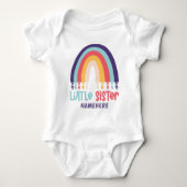 Kleine zuster Persoonlijke naam Cute Rainbow Romper (Voorkant)