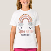Kleine zuster Persoonlijke naam Cute Rainbow T-shirt (Voorkant)