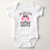 Kleine zuster Roze Owl Romper (Voorkant)
