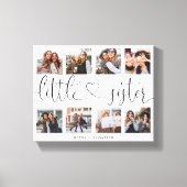 Kleine zuster Script Gift for Sister Photo Collage Canvas Afdruk (Voorkant)