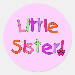 Kleine Zuster T-shirts en geschenken Ronde Sticker