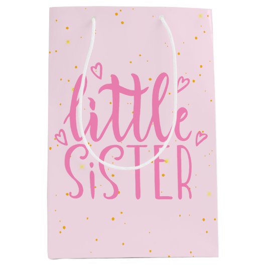 Kleine Zuster Typografie Moderne Tekst Medium Cadeauzakje (Voorkant)