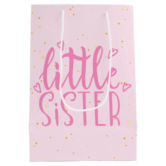 Kleine Zuster Typografie Moderne Tekst Medium Cadeauzakje (Achterkant)