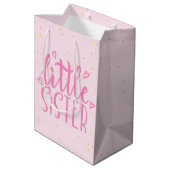 Kleine Zuster Typografie Moderne Tekst Medium Cadeauzakje (Achterkant Gekanteld)