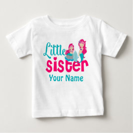 Kleine zuster zeemeermin gepersonaliseerd Shirt