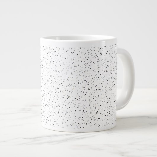 Kleine zwart-wit, grijs- en crèmekleurige Stippen Grote Koffiekop (Voorkant rechts)