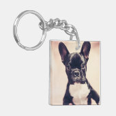 Kleine zwart-witpop sleutelhanger (Voorkant Links)