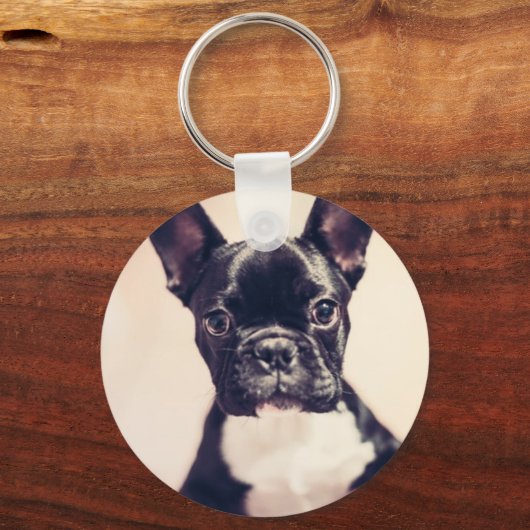 Kleine zwart-witpop sleutelhanger (Achterkant)