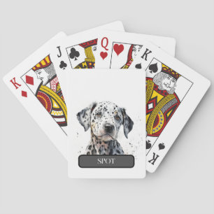 Kleine zwart-witte Dalmatiër puppy personaliseren Pokerkaarten