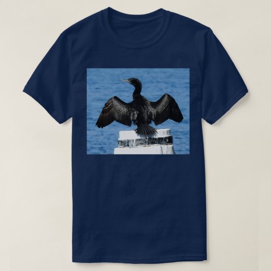 Kleine zwarte aalscholver t-shirt (Design voorkant)