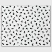 Kleine zwarte angels cadeaupapier (Vlak)