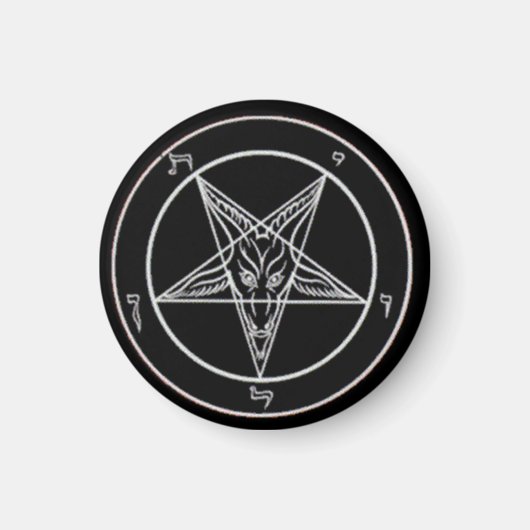 Kleine Zwarte Baphomet Magneet (Voorkant)
