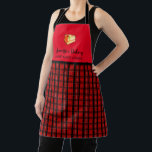 Kleine zwarte buffelbakkersbakkerswaren schort<br><div class="desc">Moderne professionele,  rode zwarte buffelvlek,  zakelijke bakkerij Apron.
Voeg uw eigen afbeelding of logo en naam en tekst toe om te personaliseren.</div>