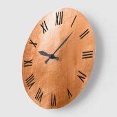 Kleine zwarte cijfers van Copper Faux-Folie Grote Klok (Hoek)