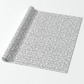 Kleine Zwarte Cirkels Ovals Wit Cadeaupapier (Uitgerold)
