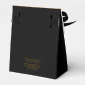 Kleine zwarte doos met Gold Glitter Logo Bedankdoosjes (Achterkant)