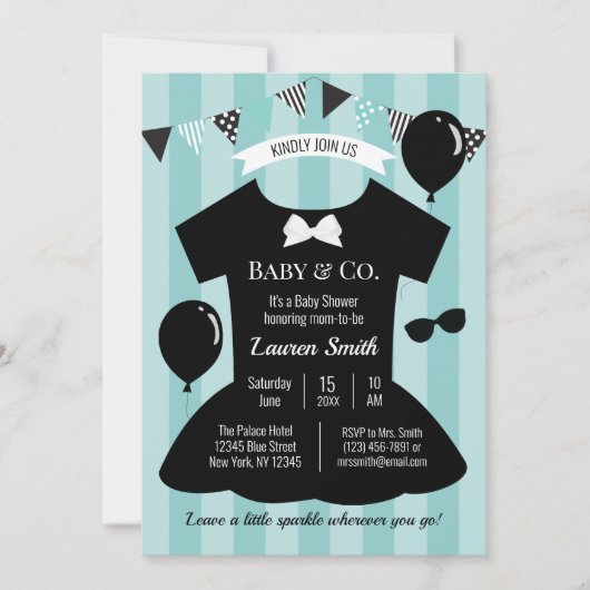 Kleine zwarte dress-Baby shower Kaart (Voorkant)