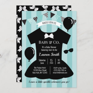 Kleine zwarte dress-Baby shower Kaart