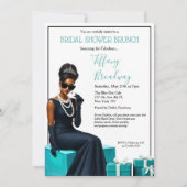 Kleine zwarte dress Blue Glam Vrijgezellenfeest Kaart (Voorkant)