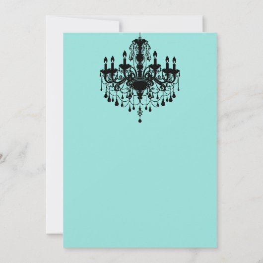 Kleine zwarte dress Blue Glam Vrijgezellenfeest Kaart (Achterkant)