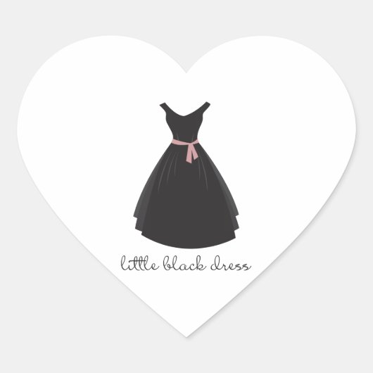 Kleine zwarte dress hart sticker (Voorkant)