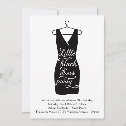 Kleine zwarte dress kaart (Voorkant)