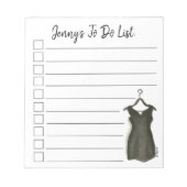 Kleine zwarte-drukkerij-Mode die is aangepast aan Notitieblok (Voorkant)