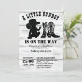 Kleine zwarte en witte baby shower kaart (Staand voorkant)