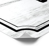 Kleine zwarte en witte baby shower poster (Hoek)