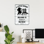 Kleine zwarte en witte baby shower poster (Thuiskantoor)