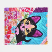 Kleine zwarte en witte glazen fluitjes zoals desig fleece deken (Voorkant (Horizontaal))