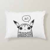 Kleine zwarte en witte staafjes afgebeeld accent kussen (Voorkant)